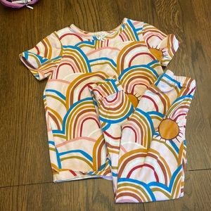 Pink Chicken Rainbow Pajama Set